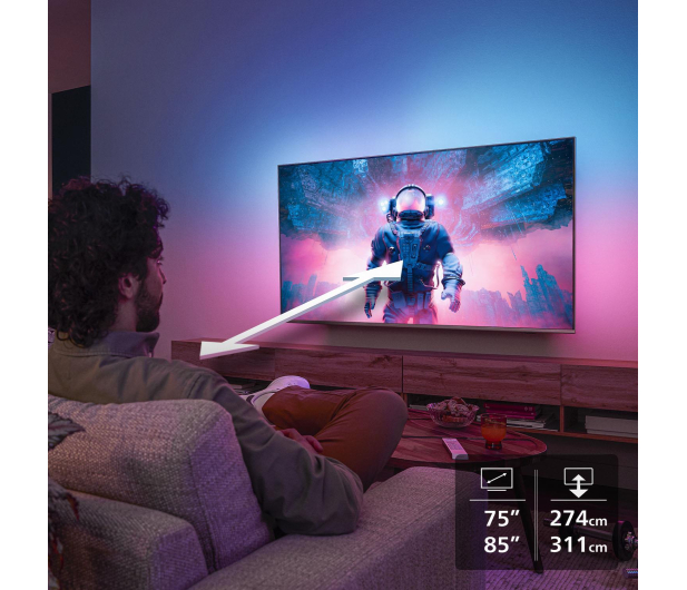 PHILIPS 85" 85PUS9010 4K 144 Hz Ultra HD, Ambilight, Pixel Precise Ultra HD, HDR10+ - 1335625 - zdjęcie 9